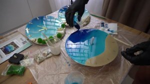 Инструкция.
Часы с эпоксидной смолой: "Лазурный берег".