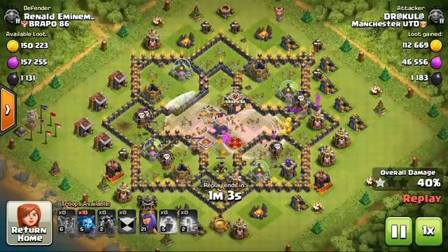 Как правильно атаковать воздухом на 9 ратуши" гончи +шары"👍-Clash of Clans смотреть онлайн