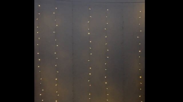 Гирлянда для дома ЗАНАВЕС 3м*2,5м 240 ламп LED, прозр.провод, 8 реж., IP-20. Теплый белый - АКЦИЯ смотреть онлайн