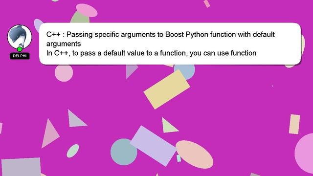 C++ : Passing specific arguments to Boost Python function with default arguments смотреть онлайн