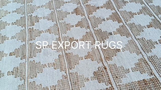 Handwoven Jute and Wool Moroccan Pattern Rug - Eco-Friendly Home Decor - Boho Chic Area Rug смотреть онлайн