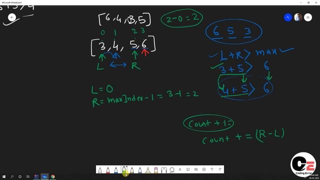 cout the number of possible triangle gfg problem solution in java смотреть онлайн