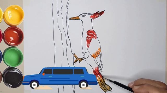 Drawing Woodpecker | Çocuklar için Ağaçkakan Çizimi | Рисунок дятла | Tata Children | Easy Drawing смотреть онлайн