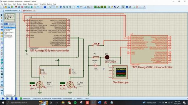 Internal peripherals simulation | Atmega 328p | Serial communication | Proteus 8.12