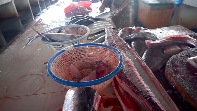 VERY FAST KNIFE CUTTING ONO FISH (WAHOO FISH) смотреть онлайн