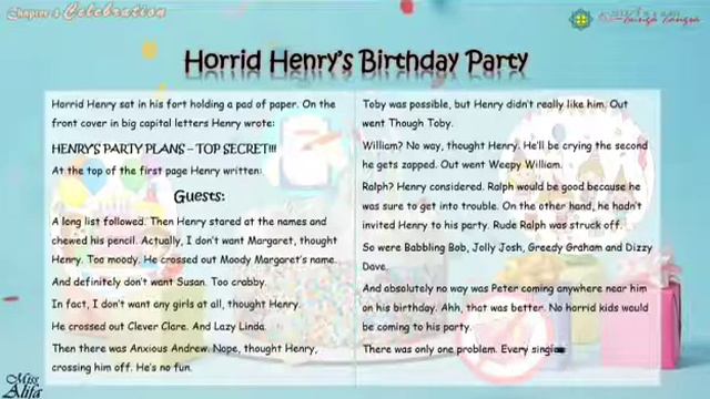 Learning English: Listening & Reading "Horrid Henry's Birthday Party" Story Grade 5 Chapter 4 SDIBB смотреть онлайн