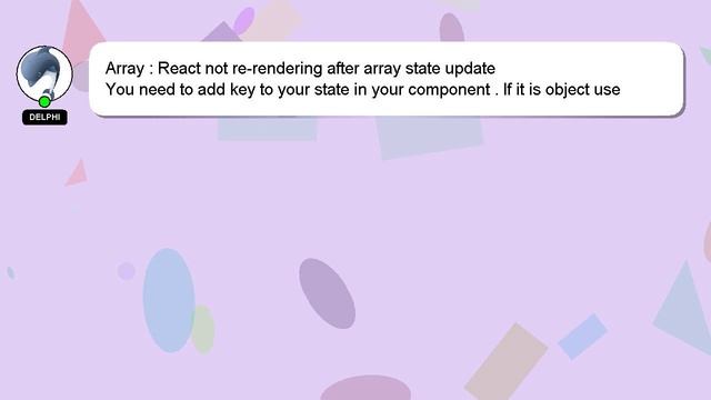 Array : React not re-rendering after array state update смотреть онлайн