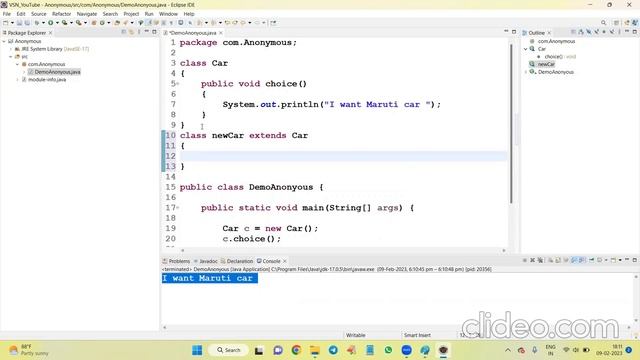 Anonymous Class | Inner Class | Java | Venugopal Narsingoju смотреть онлайн