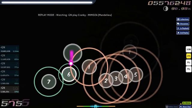 osu! - Cranky - MIMOZA [Mandelieu] nomod FC, 95.83% (AR0 challenge map) смотреть онлайн