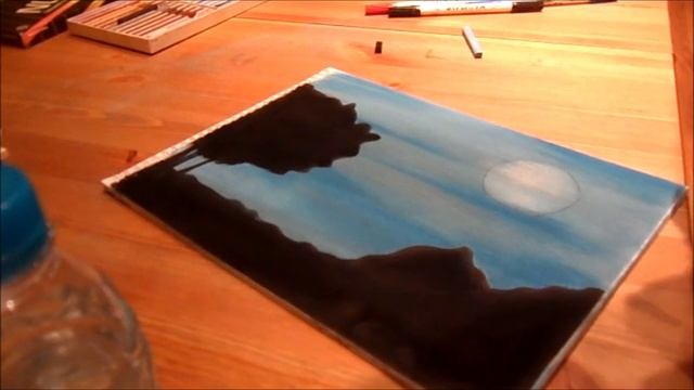 An easy way to draw a night sky with pastels смотреть онлайн