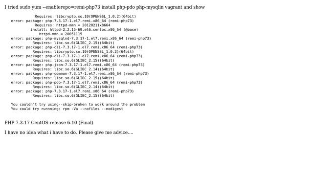 tried php install and show error packcage php-7.3.17-1.el7.remi.x86_64 (remi-php73) смотреть онлайн