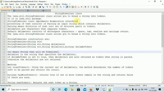 #76 - String Tokenizer Class смотреть онлайн