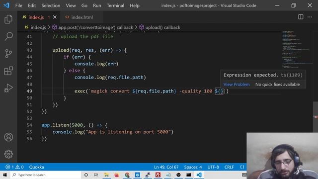 Node.js Express ImageMagick Project to Convert All PDF Documents Pages to JPG Images in Javascript смотреть онлайн