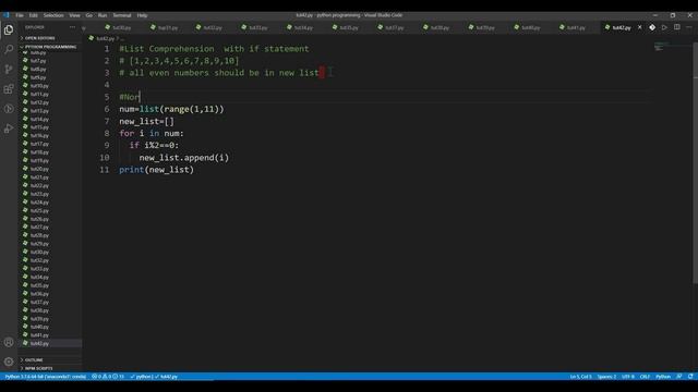 Python | Lecture 42 - List Comprehension With If Statement смотреть онлайн