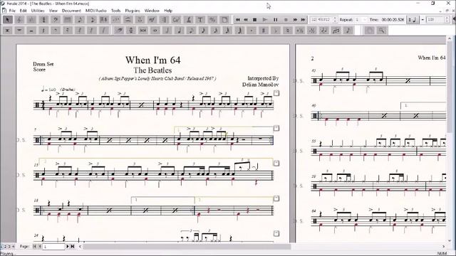 Drum Score World (Sample) - The Beatles - When I'm 64 смотреть онлайн