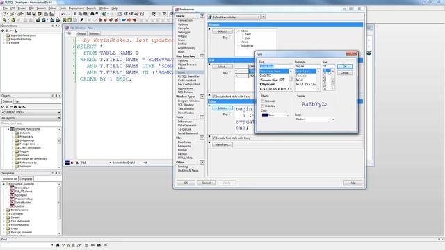 PL SQL Preferences - Fonts смотреть онлайн