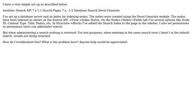 Drupal: Search API returning no results even though nodes have been indexed смотреть онлайн