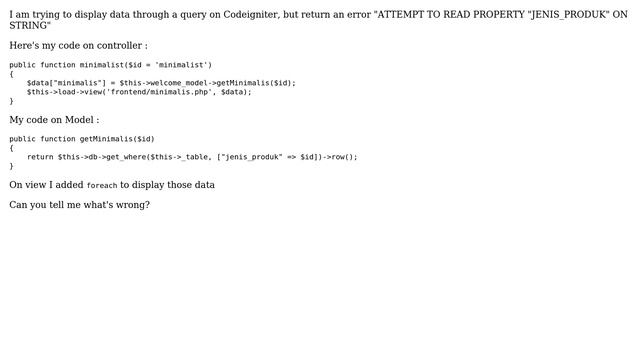 Attempt to Read Property on String Error Codeigniter смотреть онлайн