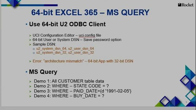 Import UniVerse Data to 64-bit Excel 365 using Microsoft Query смотреть онлайн