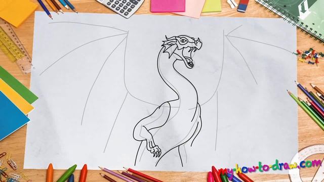 How to draw Wings of Fire - Glory - Easy step-by-step drawing lessons for kids смотреть онлайн