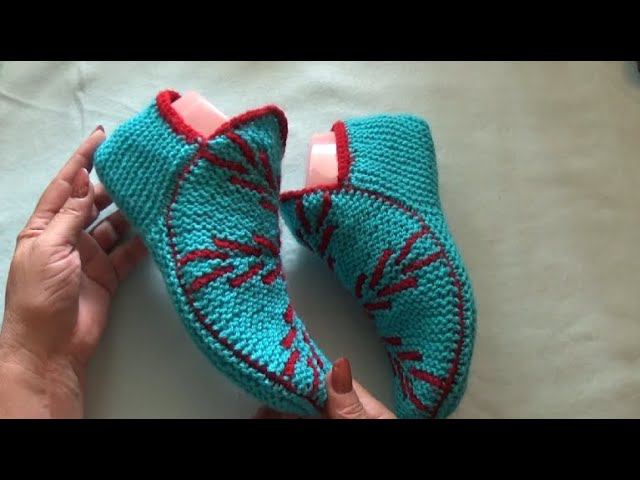 Красивые тапочки "Бирюза" укороченными рядами. Ваши любимые. смотреть онлайн