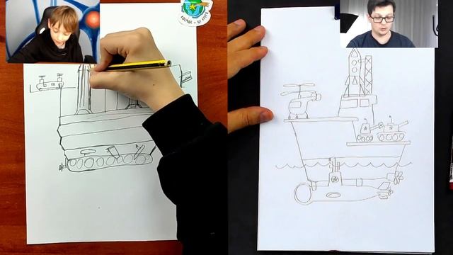 Военный КОРАБЛЬ рисуем как в играх - креативные рисунки смотреть онлайн