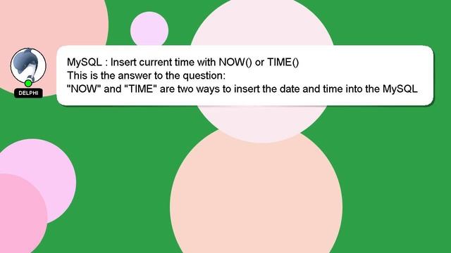 MySQL : Insert current time with NOW() or TIME() смотреть онлайн