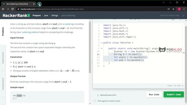 HR_Java15: Java Substring смотреть онлайн