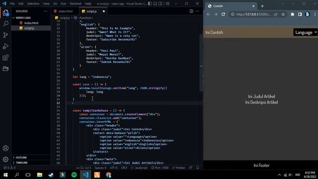 Website Multi Bahasa Menggunakan Javascript Secara Manual | Vanilla Javascript смотреть онлайн