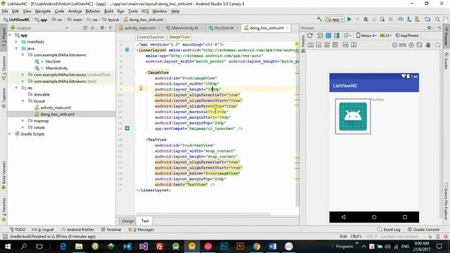 Android với Kotlin - Hướng dẫn cấu hình Listview cơ bản và custom Listview смотреть онлайн