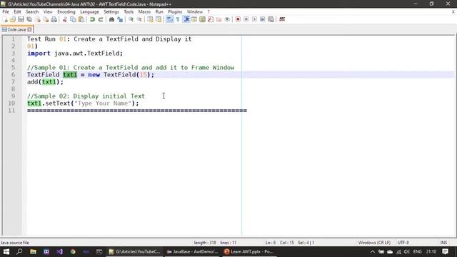 Java AWT TextField | Java AWT Tutorial #02 смотреть онлайн