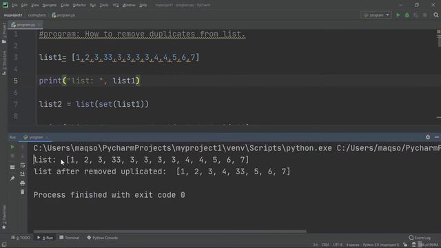 Remove Duplicates From List | Solutions For Python 100 Exercises | Program32 | CodingFacts смотреть онлайн