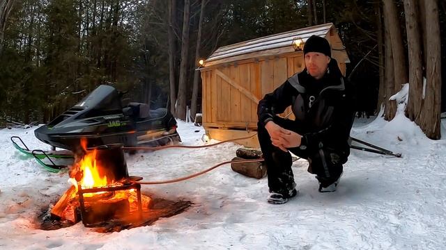 Off Grid Water Heater for Tiny Cabin Sled- DIY Heat Exchanger + Snowmobile Camper смотреть онлайн