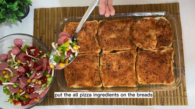 READY IN 5 MINUTES 😍 The Easiest Breakfast Toast Bread Pizza 🍕 Çiçek's Turkish Food Recipes смотреть онлайн
