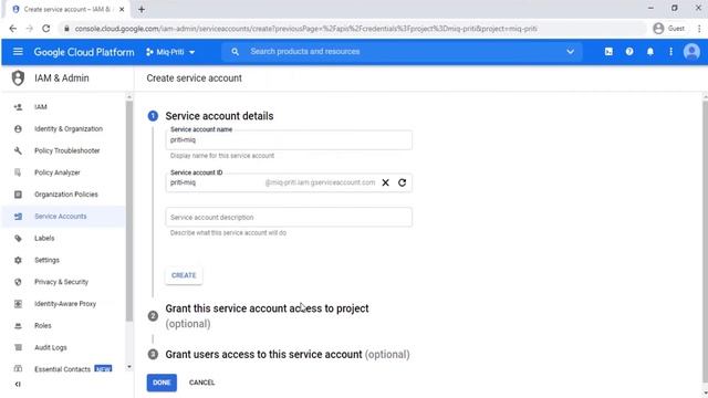 Service JSON Account for GCP Cloud смотреть онлайн