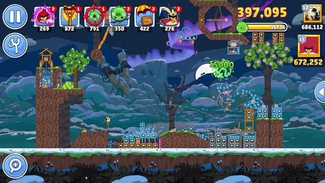 Angry Birds Friends Level 9 Tournament 1366 three stars NO POWER-UP walkthrough 2024-03-09 смотреть онлайн
