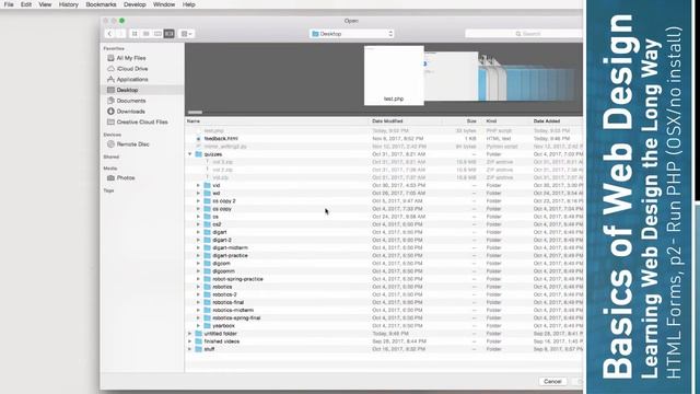 Learn HTML: HTML Forms, p2 - Run PHP Locally on OSX смотреть онлайн