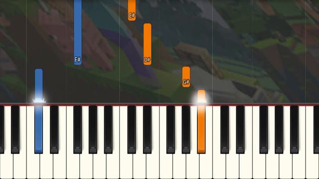 Minecraft Theme Song (SLOW) Both Hands Easy Piano Tutorial смотреть онлайн