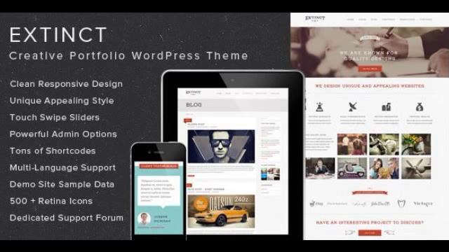 Preview Extinct - Creative Portfolio WordPress Theme смотреть онлайн