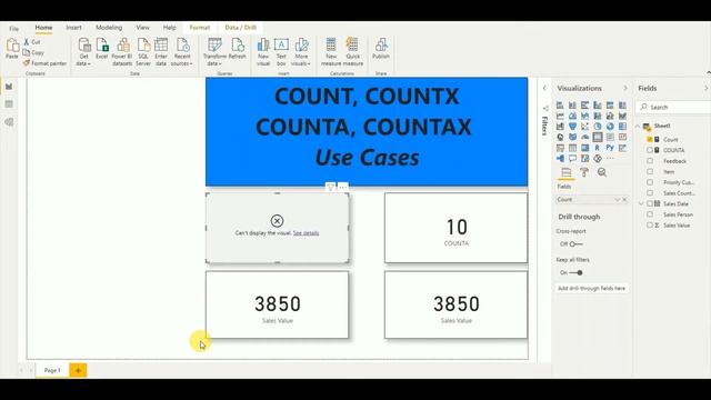 Differences between COUNT, COUNTX, COUNTA and COUNTAX DAX Functions in Power BI with Simple Example смотреть онлайн