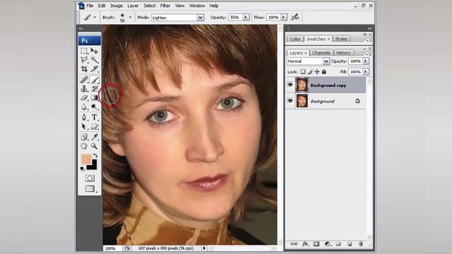 КАК УДАЛИТЬ МОРЩИНЫ. Photoshop (Фотошоп) за один день! (Практические Фишки) смотреть онлайн