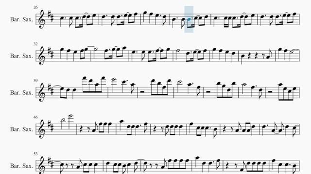 Baritone Sax Sheet Music: How to play Like My Father by Jax смотреть онлайн