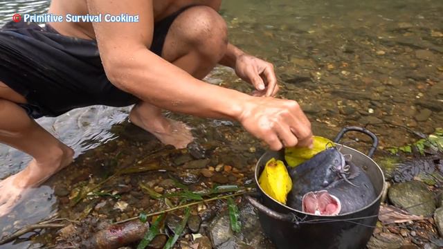 Primitive Life - Dig Crack Secret Hole Dry Find Catfish - Survival Cooking Fish Delicious смотреть онлайн