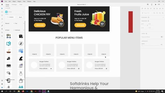 Restaurant Website Design Tutorial (XD Tutorial) | Wireframe to UI design in XD | UI Design Tutoria смотреть онлайн
