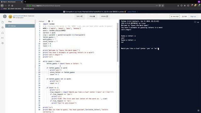 Python Adventures Unit 2: Word Guesser смотреть онлайн