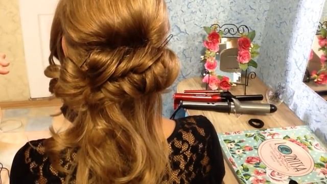 ВЕЧЕРНЯЯ ПРИЧЕСКА С ПЛЕТЕНИЕМ. Низкий пучок с косами. LOZNITSA смотреть онлайн