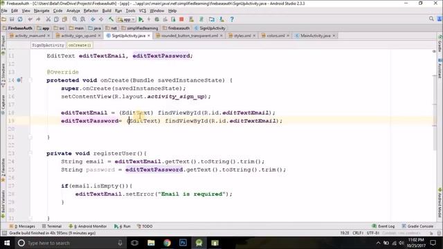#1 Firebase Authentication Tutorial - Creating User смотреть онлайн