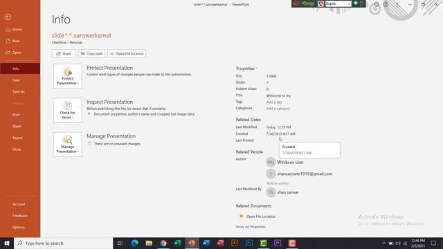 PowerPoint File Information/ find out File location/ смотреть онлайн