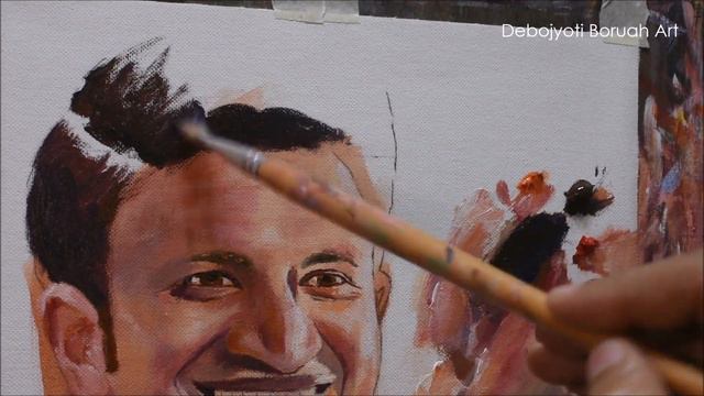 Painting A Legend | Puneeth Rajkumar Acrylic Portrait Painting By Debojyoti Boruah