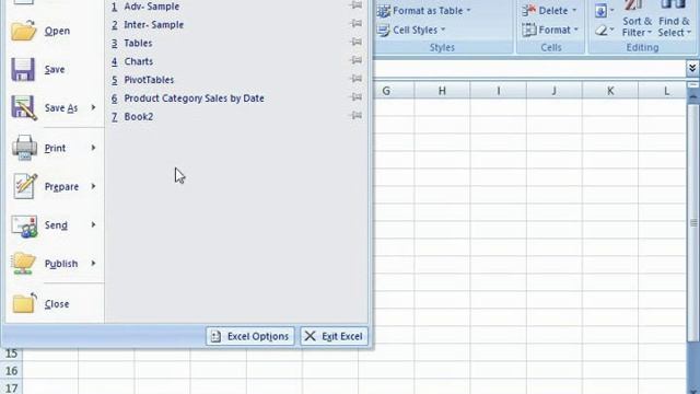Excel 2010 Tutorial The Microsoft Office Button Microsoft Training Lesson 1.7 смотреть онлайн